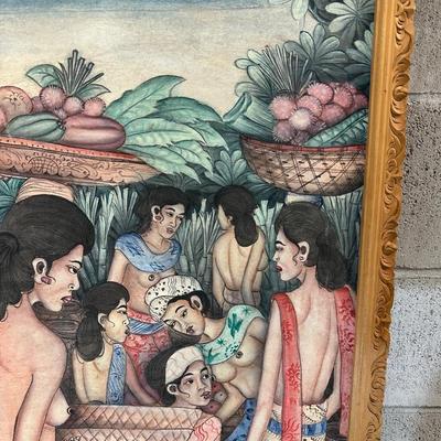 Vintage Bali Painting on Canvas