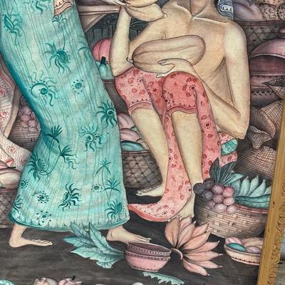 Vintage Bali Painting on Canvas