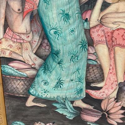 Vintage Bali Painting on Canvas