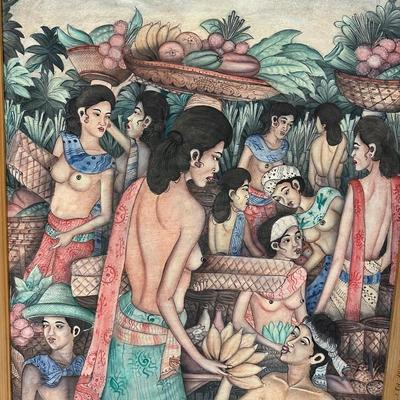 Vintage Bali Painting on Canvas