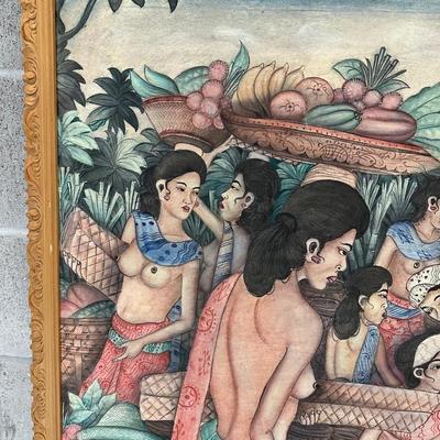 Vintage Bali Painting on Canvas