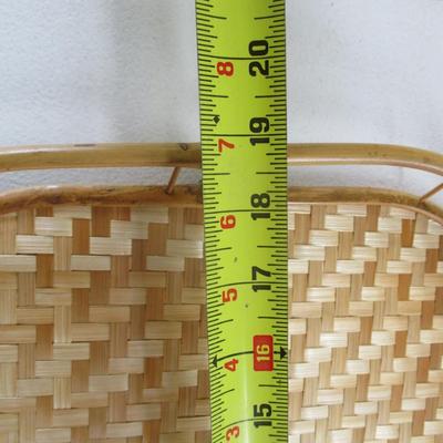 9 - Vintage Bamboo Serving Trays Woven (G)