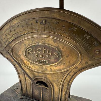 Exquisite antique German scale Rictus Art Deco Jakob Maul 1920 Brass Scale