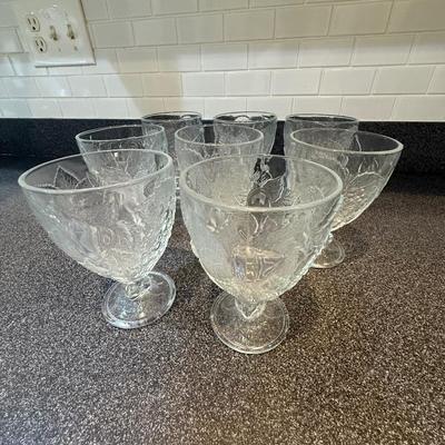 8 beautiful etched glasses