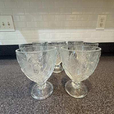 8 beautiful etched glasses