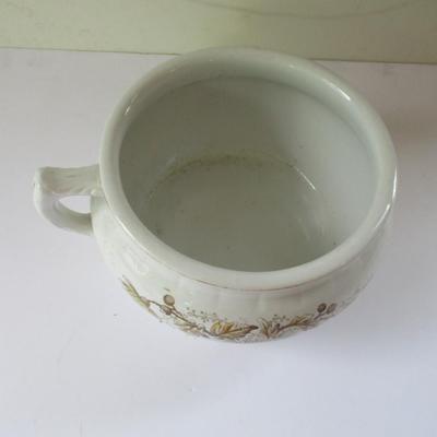 Late 1800's Brown Transferware Porcelain Chamber Pot Virginia (DR)