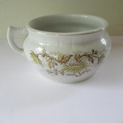 Late 1800's Brown Transferware Porcelain Chamber Pot Virginia (DR)