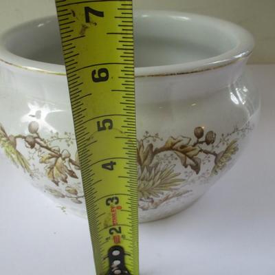 Late 1800's Brown Transferware Porcelain Chamber Pot Virginia (DR)