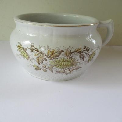 Late 1800's Brown Transferware Porcelain Chamber Pot Virginia (DR)