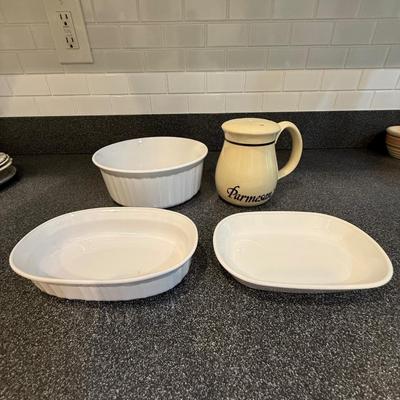 Parmesan shaker and three serving pieces