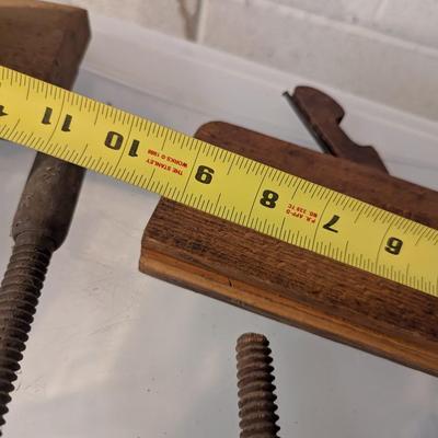 Antique Wood Molding Planes #11 & #12 & All Wooden Clamp Vises (TR)