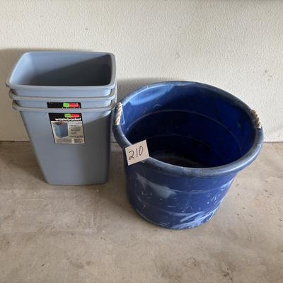 3 Trash Cans and a Tub
