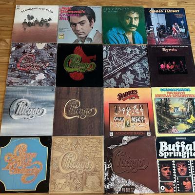 Lot of 16 Classic Rock Vinyl LPs – Chicago, Buffalo Springfield, Blood Sweat & Tears, Byrds, More!
