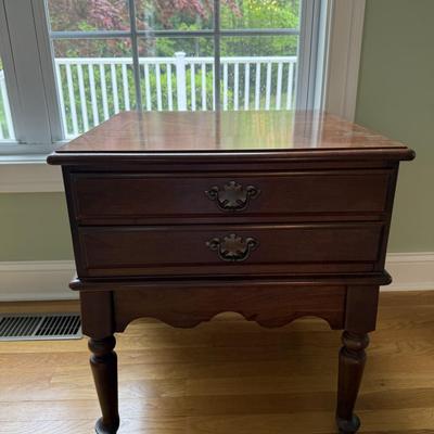 Ethan Allen 2 drawer side table