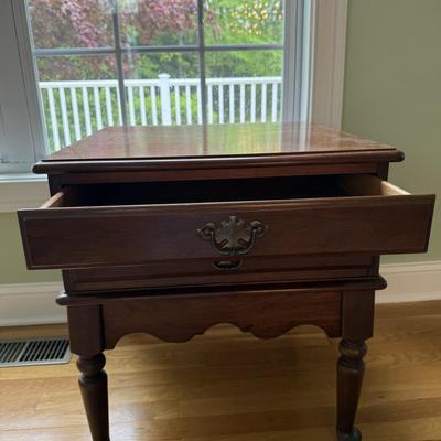Ethan Allen 2 drawer side table
