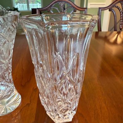 Two crystal vases