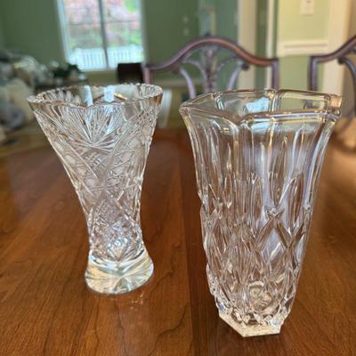 Two crystal vases