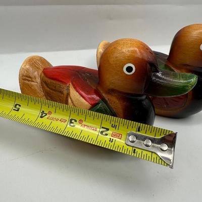 Wooden Mandarin Duck Statues Hand Painted