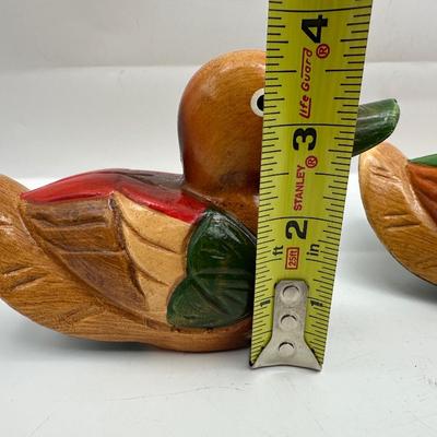 Wooden Mandarin Duck Statues Hand Painted