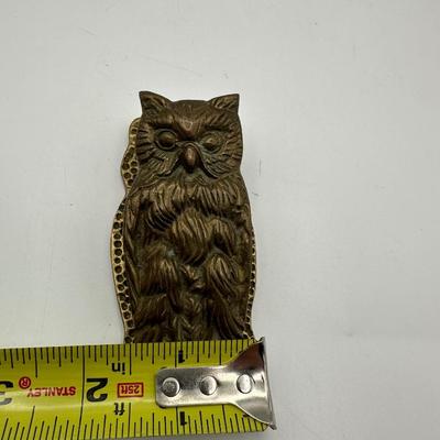 Brass Owl Paper Clip Letter Holder