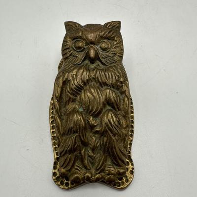 Brass Owl Paper Clip Letter Holder