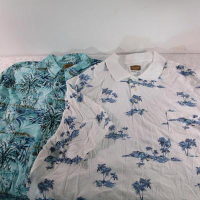 2 New men's short-sleeved Hawaiian shirts, size 4XL