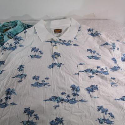 2 New men's short-sleeved Hawaiian shirts, size 4XL