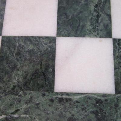 Marble checkerboard, green & white