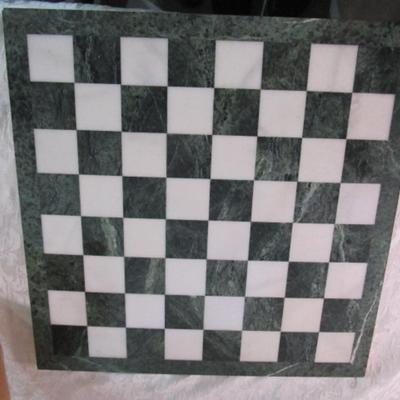 Marble checkerboard, green & white
