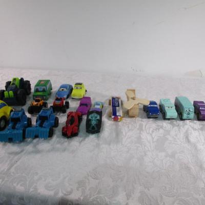 20 Toy vehicles, 7 are wooden