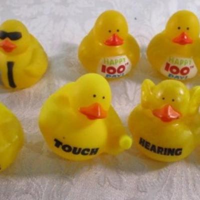 5 senses rubber ducks, 5 misc. rubber ducks
