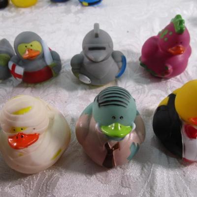 10 rubber ducks dressed for Halloween