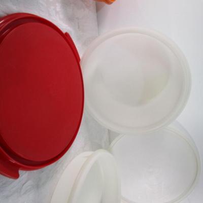 Tupperware cake plate & large round containter