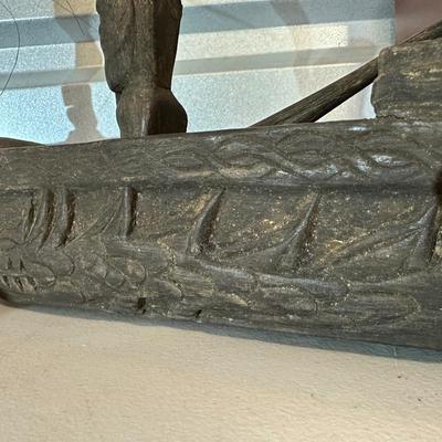 Vintage Indonesian Tribal Canoe Sculpture. Hand-Carved (See description)