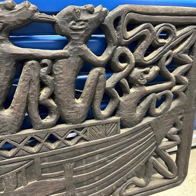 Sale Photo Thumbnail #605: Large Indonesian Hand-Carved Wooden Art