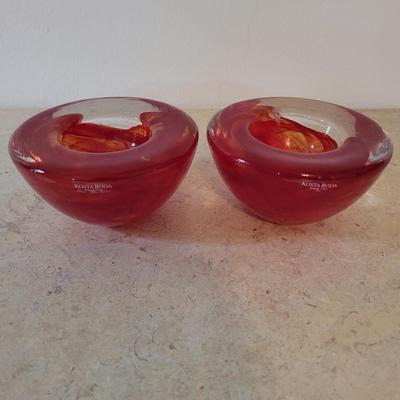 Kosta Boda "Atoll" Red Votive Bowls (PB-EL)