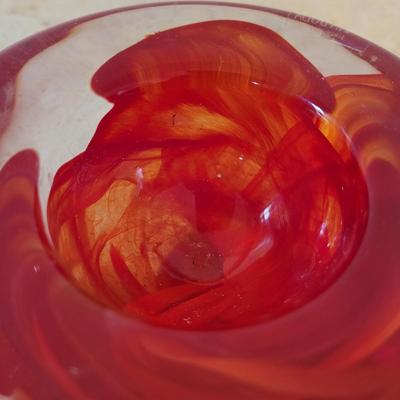 Kosta Boda "Atoll" Red Votive Bowls (PB-EL)