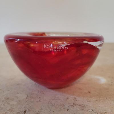 Kosta Boda "Atoll" Red Votive Bowls (PB-EL)