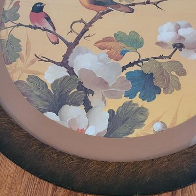 Round Wood Framed Bird Wall Art (PB-EL)
