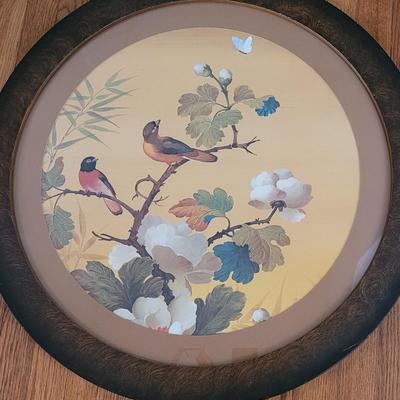 Round Wood Framed Bird Wall Art (PB-EL)