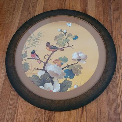 Round Wood Framed Bird Wall Art (PB-EL)