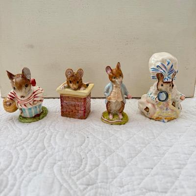UBA1295 Lot of Four Beatrix Potter Mouse Figurines