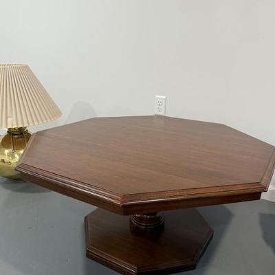 Octagonal wood table