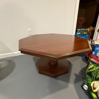 Octagonal wood table