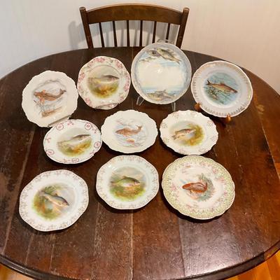 K1243 Hand-painted China Plates Fish Themed