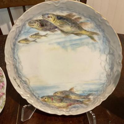 K1243 Hand-painted China Plates Fish Themed