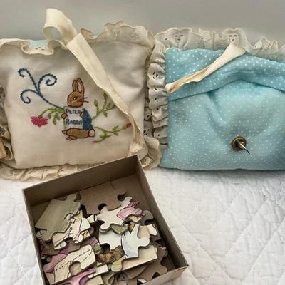 UBA1301 Beatrix Potters Musical Pillows & Mini Tea Set with Puzzle
