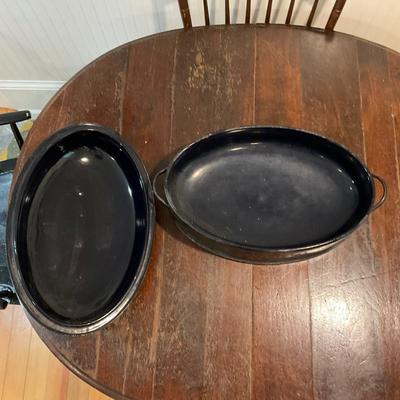 K1250 Early 20th Century Enamelware Roasting Pan