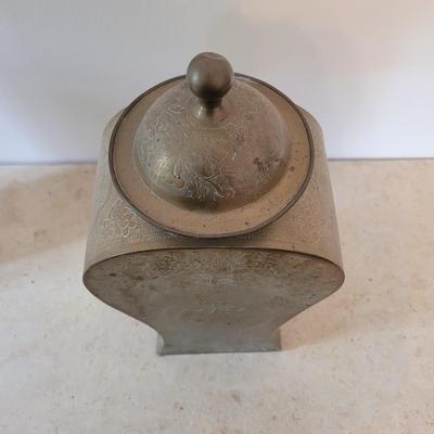 Asian Style Etched Brass Jars (PB-EL)