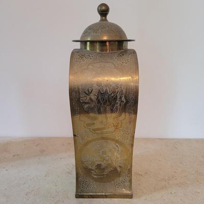 Asian Style Etched Brass Jars (PB-EL)